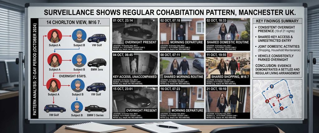 Surveillance Shows Regular Cohabitation Pattern